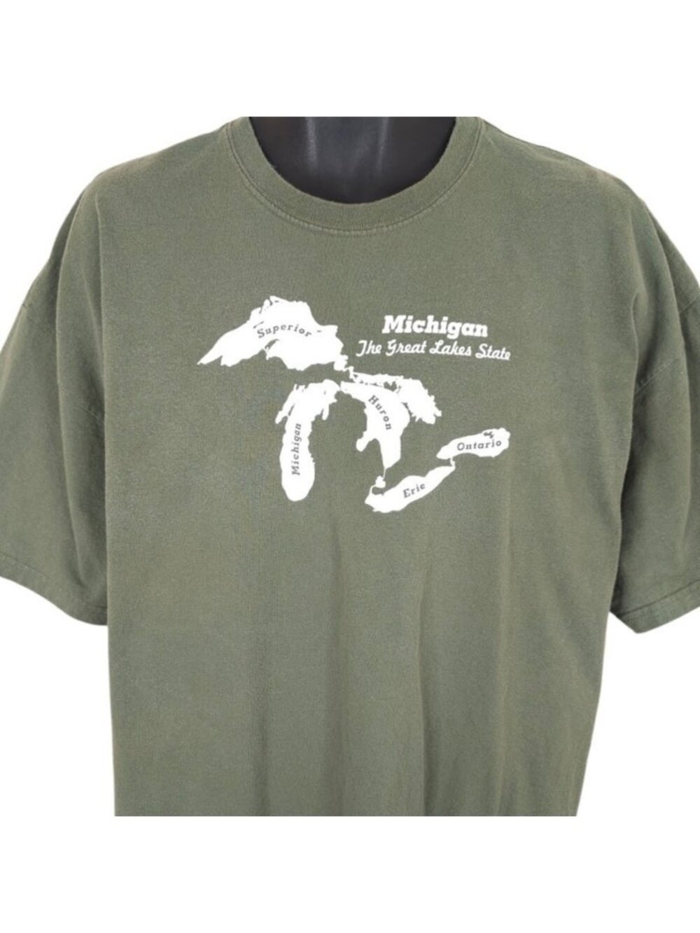 Michigan T Shirt Mens Size 2XL Green The Great Lakes State Travel Destination